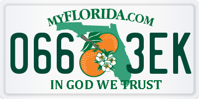 FL license plate 0663EK