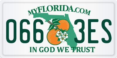 FL license plate 0663ES
