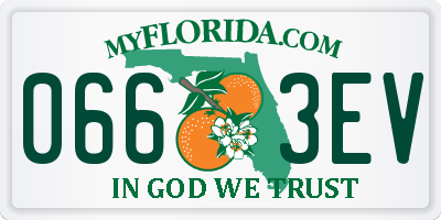 FL license plate 0663EV