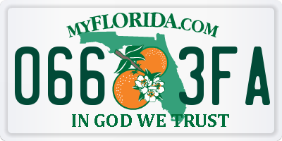 FL license plate 0663FA