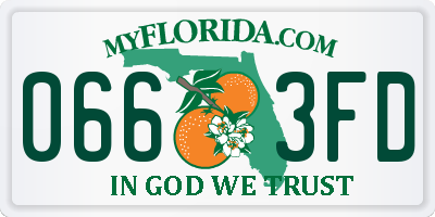 FL license plate 0663FD