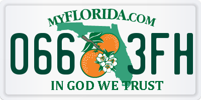 FL license plate 0663FH