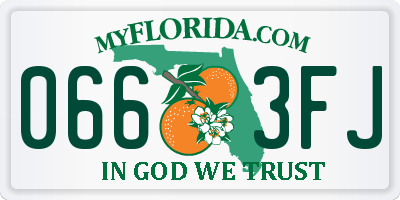 FL license plate 0663FJ