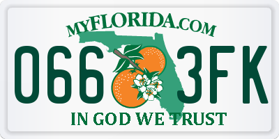 FL license plate 0663FK