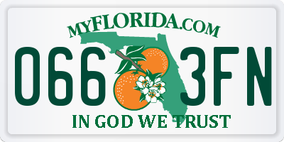 FL license plate 0663FN
