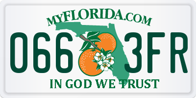 FL license plate 0663FR