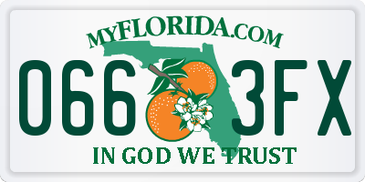 FL license plate 0663FX