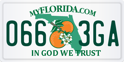 FL license plate 0663GA
