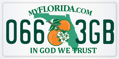 FL license plate 0663GB