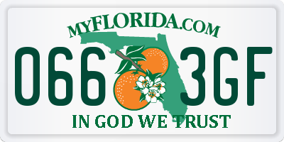 FL license plate 0663GF