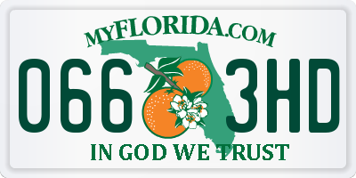 FL license plate 0663HD