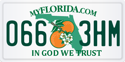 FL license plate 0663HM