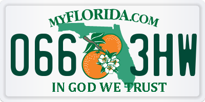 FL license plate 0663HW