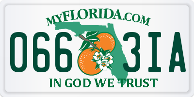 FL license plate 0663IA