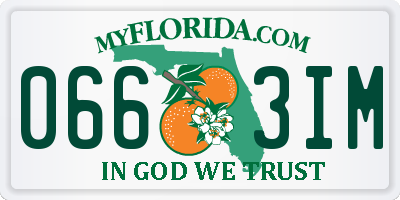 FL license plate 0663IM