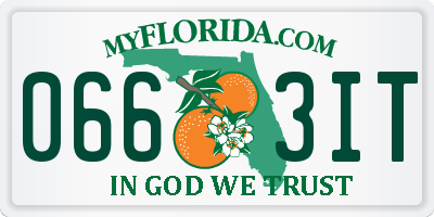 FL license plate 0663IT