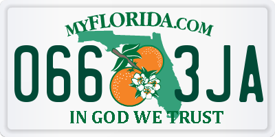 FL license plate 0663JA