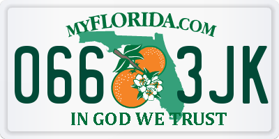 FL license plate 0663JK