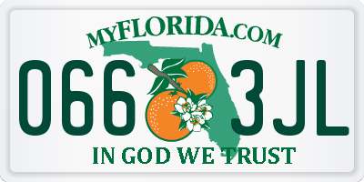 FL license plate 0663JL