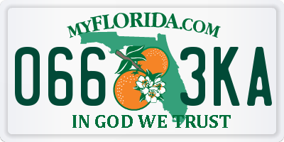 FL license plate 0663KA