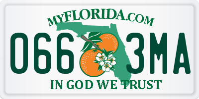 FL license plate 0663MA