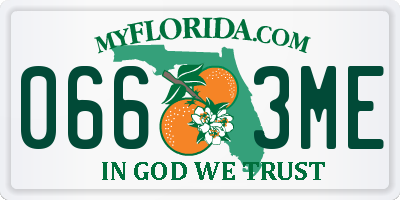 FL license plate 0663ME