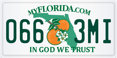 FL license plate 0663MI