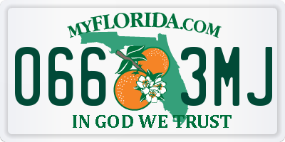 FL license plate 0663MJ