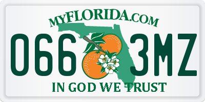 FL license plate 0663MZ