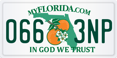 FL license plate 0663NP