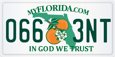 FL license plate 0663NT