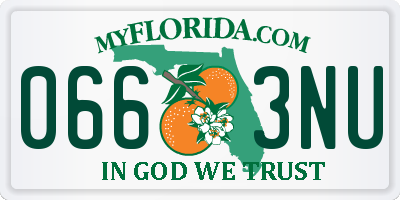 FL license plate 0663NU