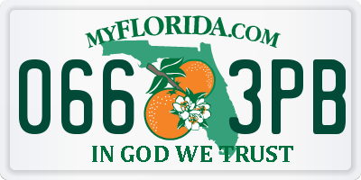 FL license plate 0663PB
