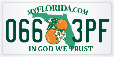FL license plate 0663PF