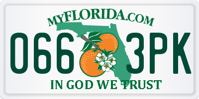 FL license plate 0663PK