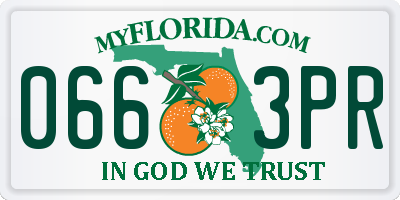 FL license plate 0663PR