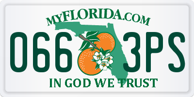FL license plate 0663PS