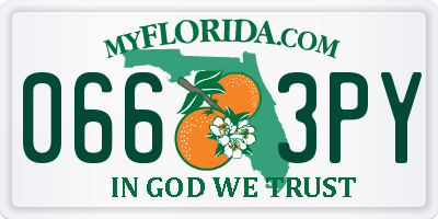FL license plate 0663PY