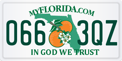 FL license plate 0663QZ