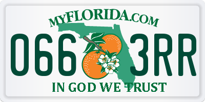 FL license plate 0663RR