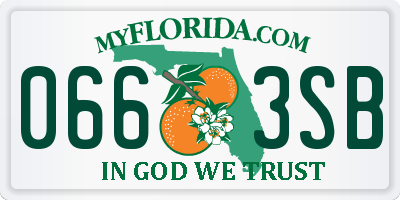 FL license plate 0663SB