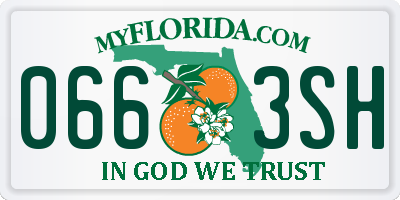FL license plate 0663SH
