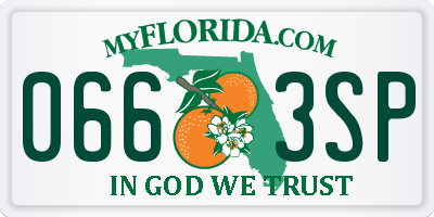 FL license plate 0663SP