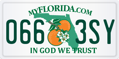 FL license plate 0663SY