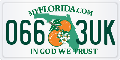 FL license plate 0663UK