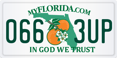 FL license plate 0663UP