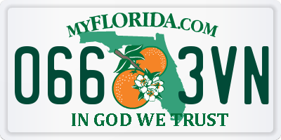 FL license plate 0663VN