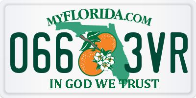 FL license plate 0663VR