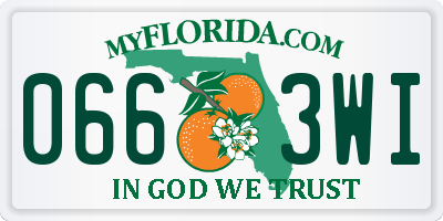 FL license plate 0663WI