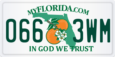 FL license plate 0663WM